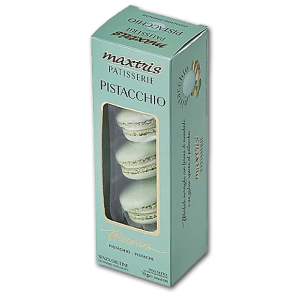 Macarons med hvid chokoladepasta og PISTACIEndder