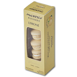 Macarons med hvid chokoladepasta og citron