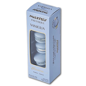 Macarons med hvid chokoladepasta og vaniljesmag