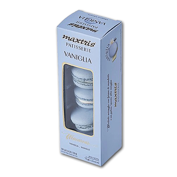 Macarons med hvid chokoladepasta og vaniljesmag