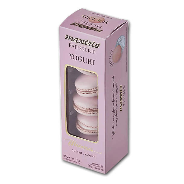 Macarons med hvid chokoladepasta og yoghurtsmag