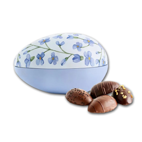 Metal Pskeg 'Blue Flower' med marcipang