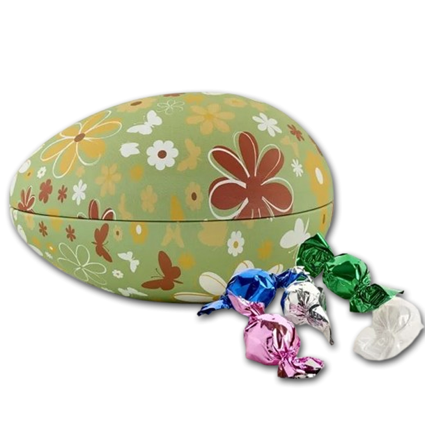 Metal p�ske�g Butterflies &amp; Flowers med chokoballs