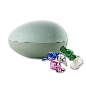 Metal P�ske�g 'Green Splash' med chokoballs