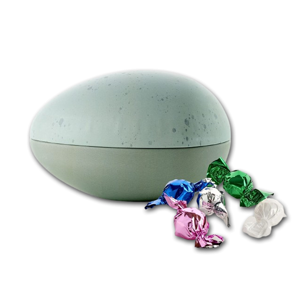 Metal P�ske�g 'Green Splash' med chokoballs