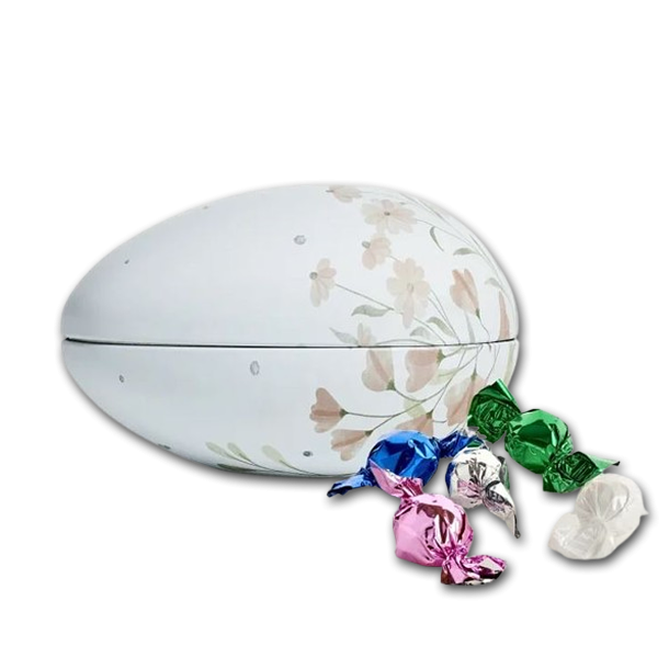 Metal Pskeg 'Pink Flowers' med Chokoballs