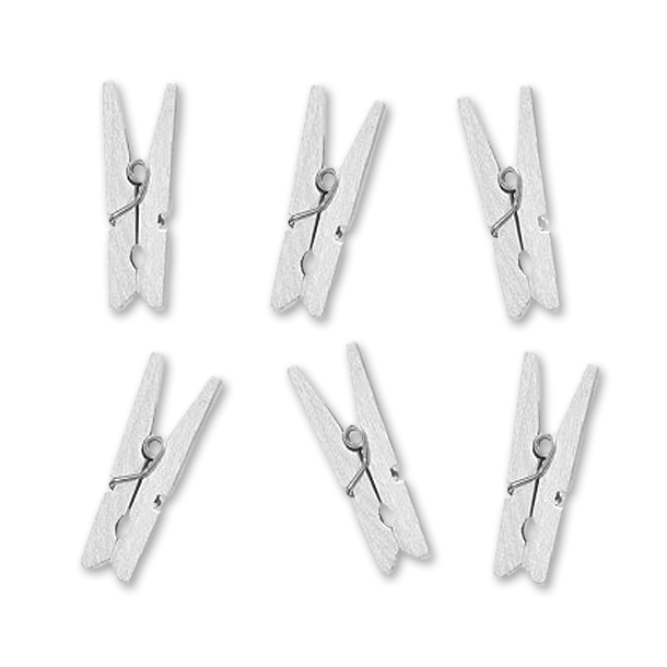 Mini Tjklemmer<br />10 stk Hvide<br />35 mm