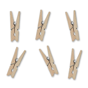 Naturfarvede Mini Tjklemmer 20 stk<br />30 mm
