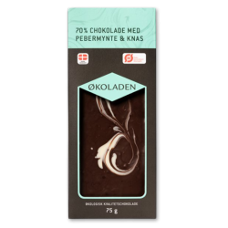 koladen 70% Mrk Chokolade med Pebermynte og Knas