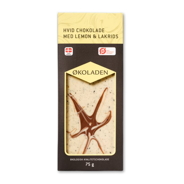 koladen Hvid Chokolade med Lakrids og Lemon
