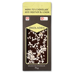 koladen 72% Mrk Chokolade med Ingefr og Lemon