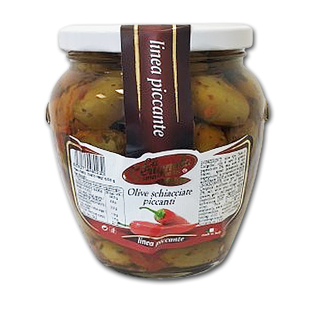 Oliven schiacciate piccanti