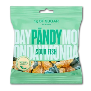 Pandy Syrlige Vingummi Fisk uden tilsat sukker