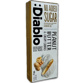Diablo Fyldte Cookies<br />Peanutbutter med hvid chokolade<br />Uden tilsat sukker