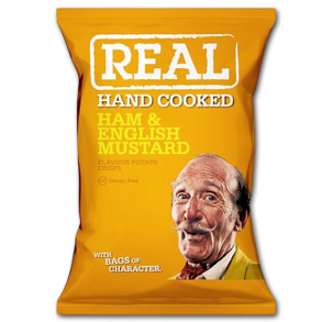 Real Kartoffelchips<br />Skinke og engelsk sennep