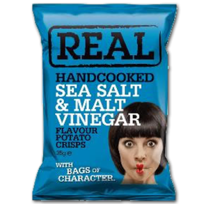 Real Kartoffelchips<br />Havsalt og malteddike