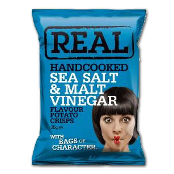 Real Kartoffelchips<br />Havsalt og malteddike