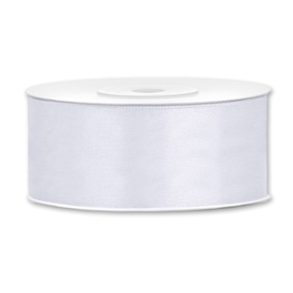 Hvid Satinbnd<br />25 m x 25 mm