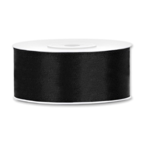 Sort Satinbnd<br />25 m x 25 mm