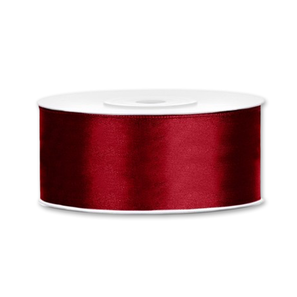 Vinr�d Satinb�nd<br />25 m x 25 mm