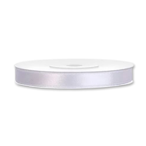 Hvid Satinbnd<br />25 m x 6 mm