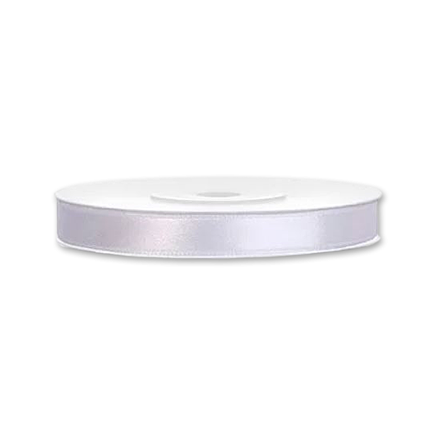 Hvid Satinbnd<br />25 m x 6 mm