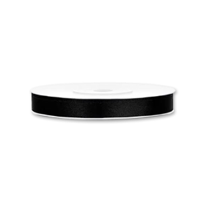 Sort Satinbnd<br />25 m x 6 mm