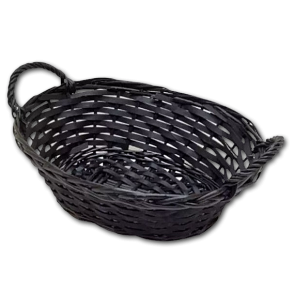 Kurv sort<br />oval med hanke, mellem