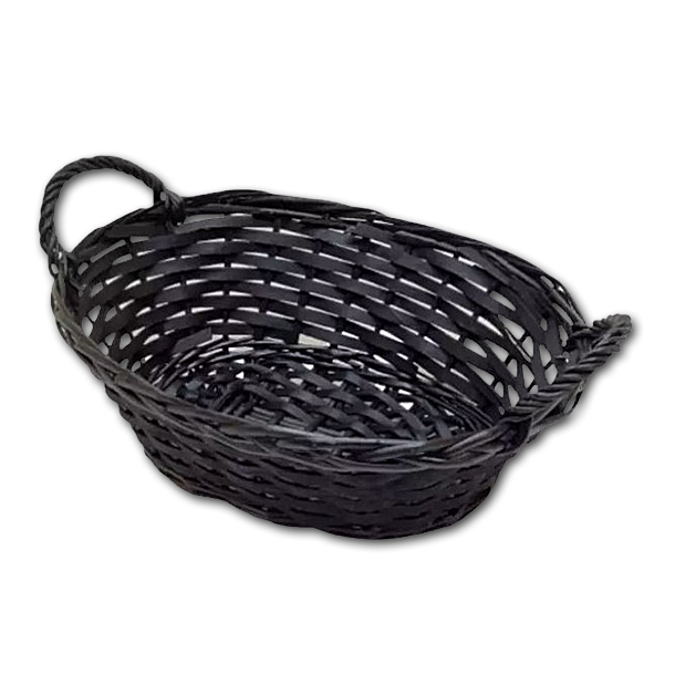 Kurv sort<br />oval med hanke, mellem
