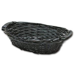 Kurv sort oval med trhanke