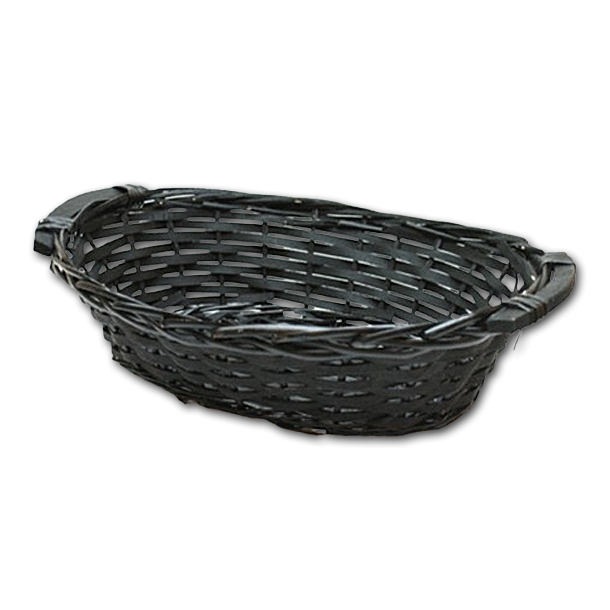 Kurv sort oval med trhanke