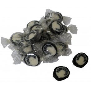 Konfirmandbolsjer Sort<br />Indpakkede 175 g