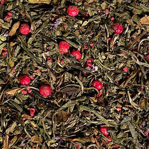 Springtime Grn/Hvid Te m. br og blomster