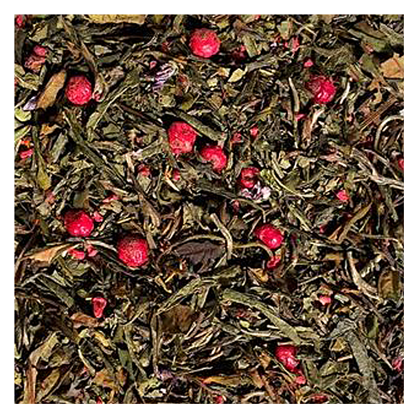 Springtime Grn/Hvid Te m. br og blomster