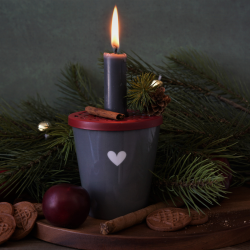 Krasilnikoff Happy Mug Hjerte Mrkegr