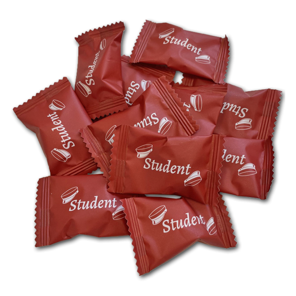 Studenterbolsjer flowpakkede � r�d