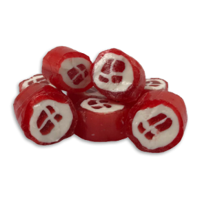 Sukkerfri Danske Flag, med jordbr smag