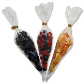 3 spidsposer med sukkerfri slik