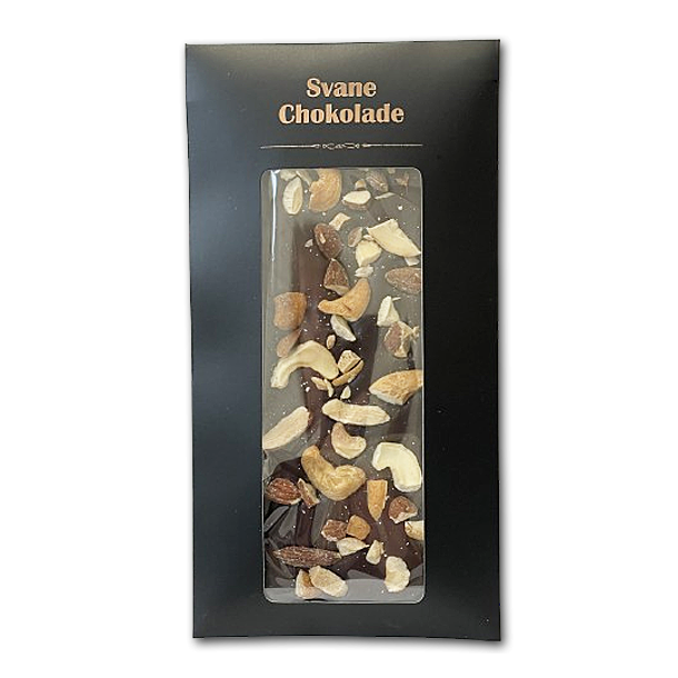 Svane Chokolade<br />M�rk Chokolade med Blandede n�dder