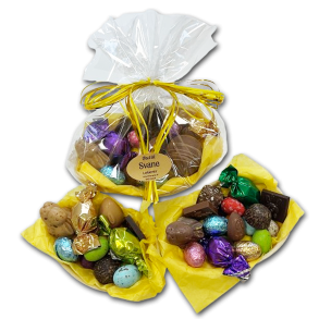 H�ndlavet luksus P�ske�g<br />Hvid chokolade med lakrids