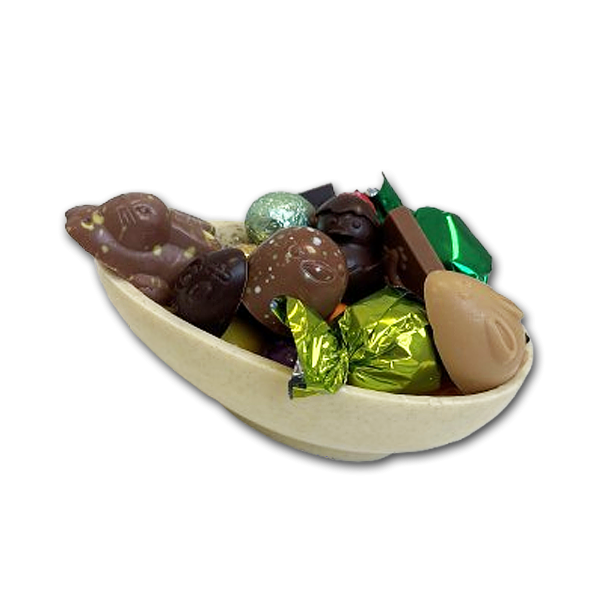 H�ndlavet luksus P�ske�g<br />Hvid chokolade med lakrids