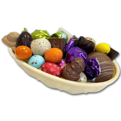 H�ndlavet luksus P�ske�g<br />Hvid chokolade med lakrids