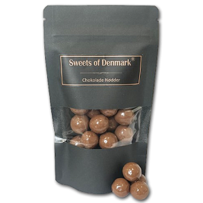 Sweets of Denmark Hasseln�dder med lys chokolade og havsalt i pose