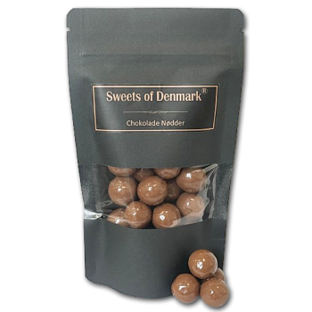 Hasseln�dder med lys chokolade og havsalt i pose