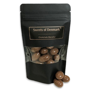 Sweets of Denmark<br />Mandler med lys chokolade og havsalt i pose