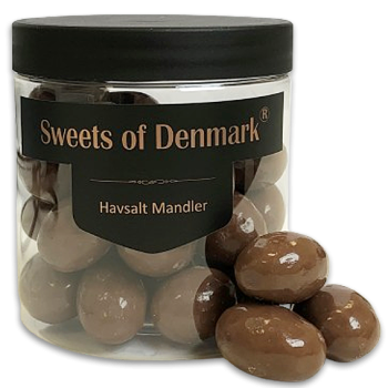Mandler med lys chokolade<br/ >og havsalt