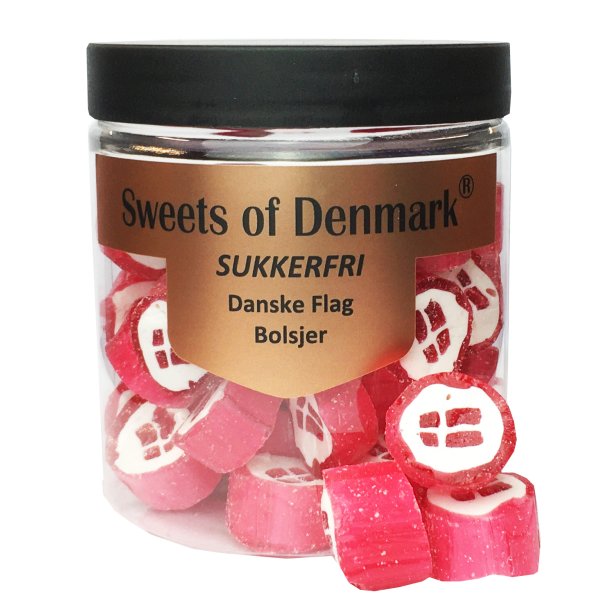 Sweets of Denmark Sukkerfri Danske Flag Bolsjer