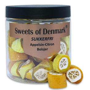 Sweets of Denmark<br />Sukkerfri Appelsin-Citron Bolsjer