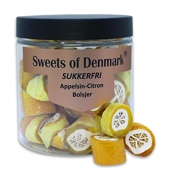 Sweets of Denmark<br />Sukkerfri Appelsin-Citron Bolsjer