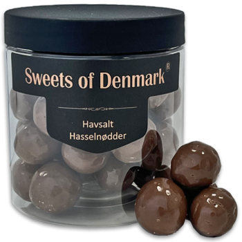 Hasseln�dder med lys chokolade<br/ >og havsalt